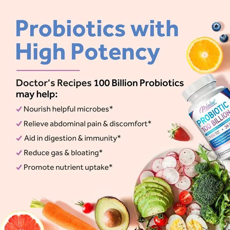 Premium Probiotic with Organic Prebiotic Fiber and Enzymes To Support Digestion and Immune System