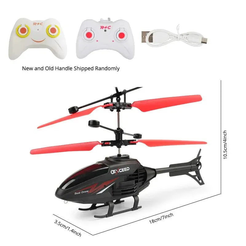 2 Channel Gesture Control Suspension Helicopter RC Remote Induction Aircraft With Charging LED Light Kids Toy for Boys
