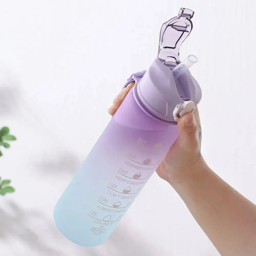 3Pcs Water Bottles Set 2L/900ML/300ML Large Capacity Sports Water Bottle Outdoor Travel Gym Fitness Jugs Portable Cup WIth Straw