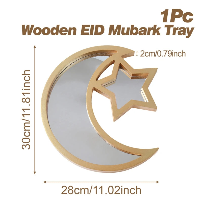 Wooden Pendant EID Mubarak 2025 Ramadan Decoration For Home Kareem Ramadan And Eid Decor Eid AL Adha Islamic Muslim Decor