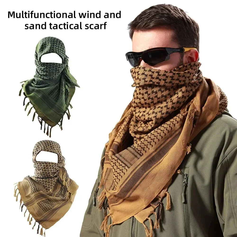 Keffiyeh Tactical Desert Scarf Wrap Shemagh Head Neck Arab Scarf Keffiyeh Scarf Wrap for Men And Women