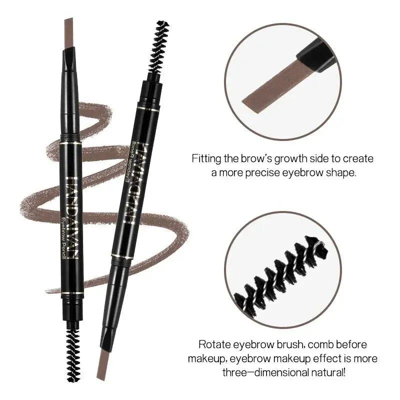 Waterproof Eyebrow Pencil Dark Brown, Premium Eye Brow Pencil Brn with Spoolie Brush, Longwearing for Perfect Brows