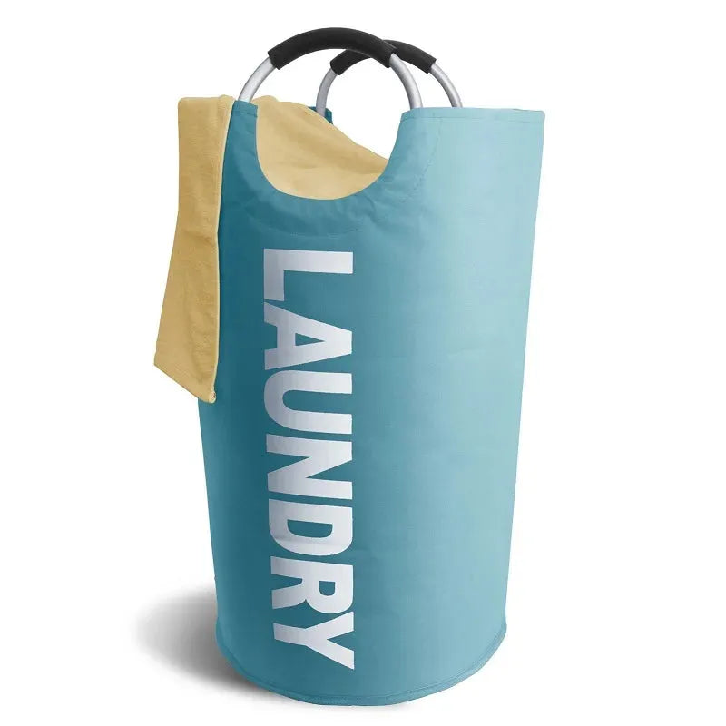 1PCS Folding Laundry basket with Handle,Large capacity 90L size,Black Blue color,Waterproof Oxford cloth storage bag