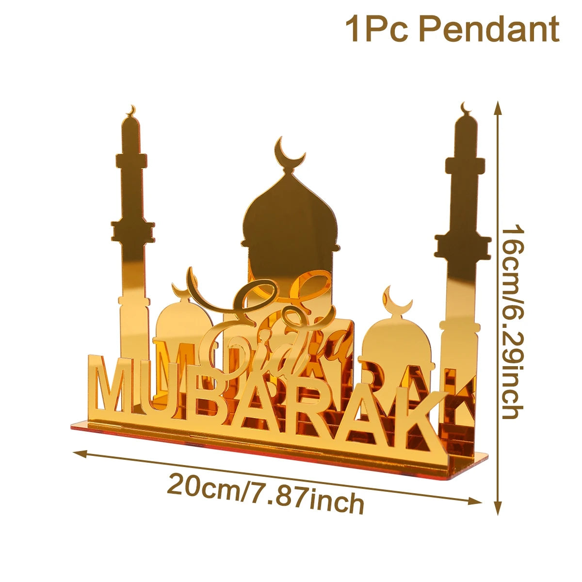 Ramadan Mubarak Acrylic Ornament 2025 Eid Mubarak Ramadan Kareem Decoration for Home Islamic Muslim Party Decor Eid Al Adha Gift