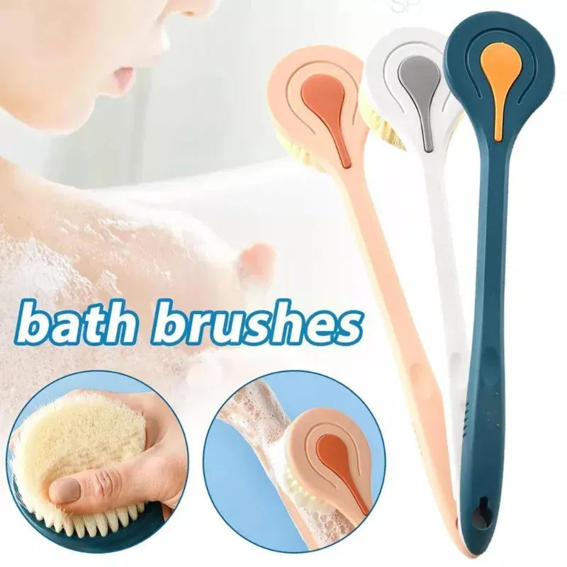 1pc Long Handle Bath Brush Soft Hair Bath Brush Back Ball Brush Bathroom Body Brushes Mud Back Scrubber Shower Massage Brush