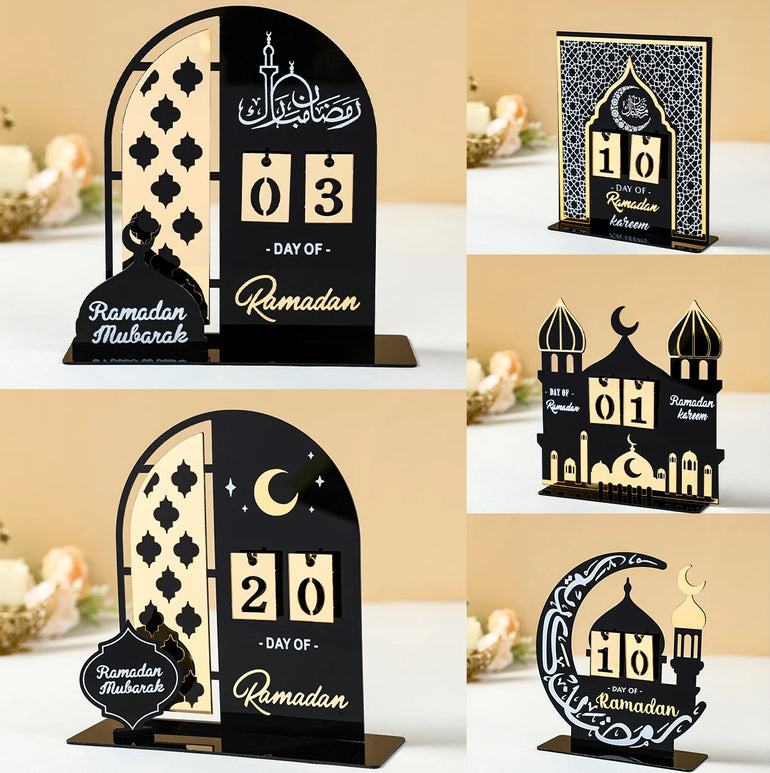 Ramadan Kareem Countdown Calendar Ornament Eid Mubarak Decoration 2025 For Home Muslim Islamic Festival Eid Al-Fitr Party Favors