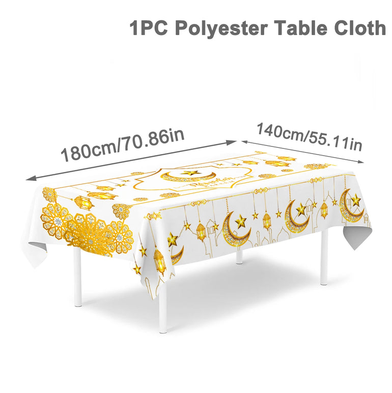 Eid Mubarak Table Runner Ramadan Tablecloths Ramadan Kareem Decoration for Home 2025 Islamic Muslim Party Eid Al Adha Gifts