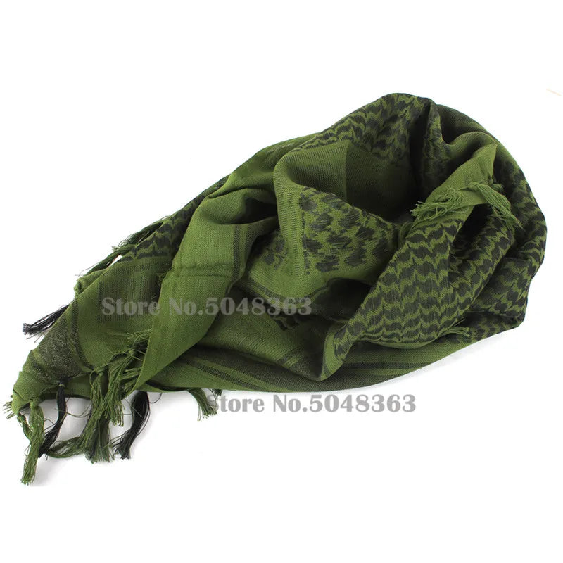 Tactical Arab Shemag Cotton Scarves Outdoor Unisex Army Military Hunting Paintball Head Scarf Face Mesh Desert Bandanas Scarf