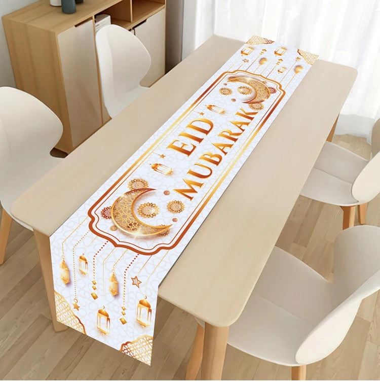 Ramadan Kareem Table Runner Eid Mubarak Decor 2025 for Home Ramadan Mubarak Islamic Muslim Party Eid Al-Fitr Gifts Ramadan Decor