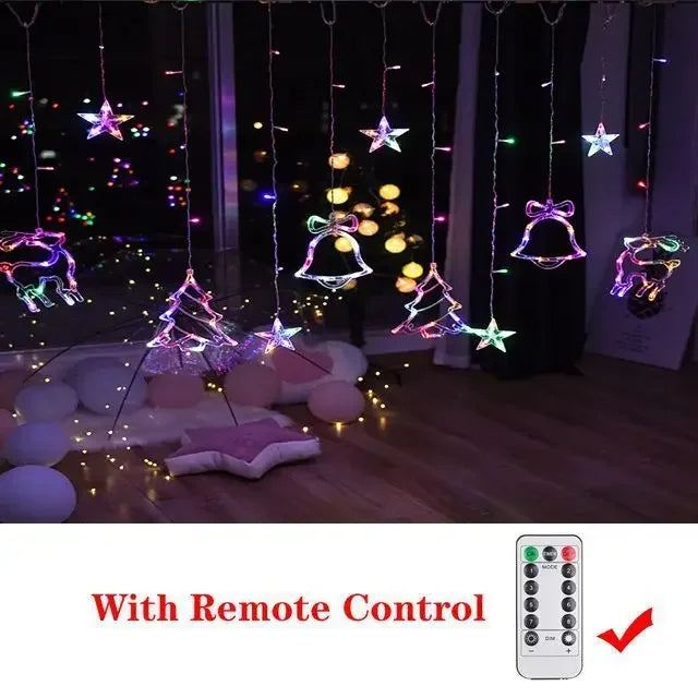 Star Moon Led Curtain Garland String Light EID Mubarak Ramadan Decoration for Christmas Home 2025 Islam Muslim E