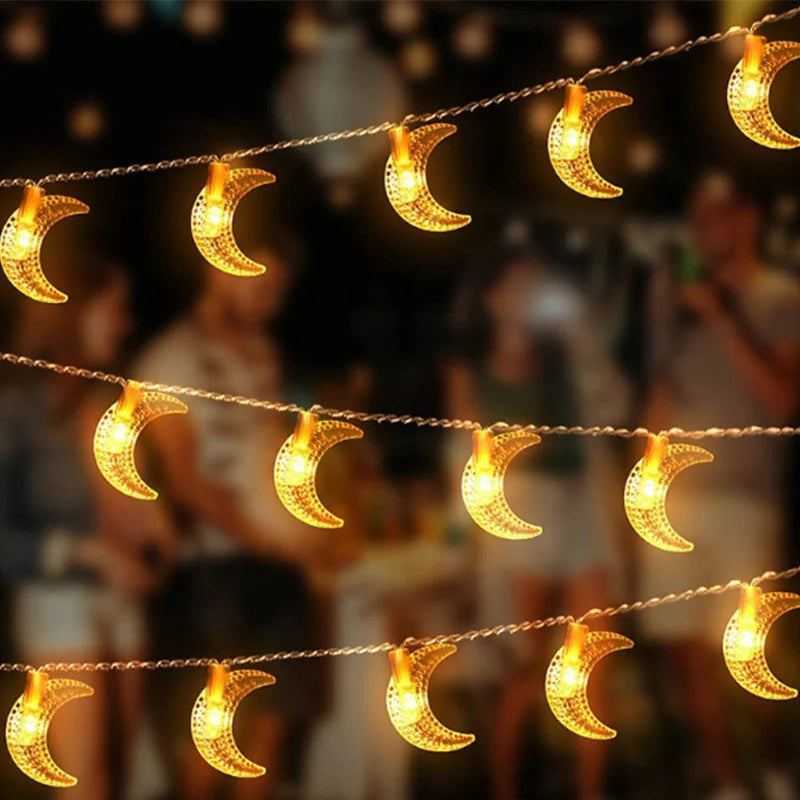 Ramadan Decoration 2025 Lighted Birch Trees Star Moon String Lights Eid Mubarak Tabletop Tree Decoration Islamic Muslim Supplies