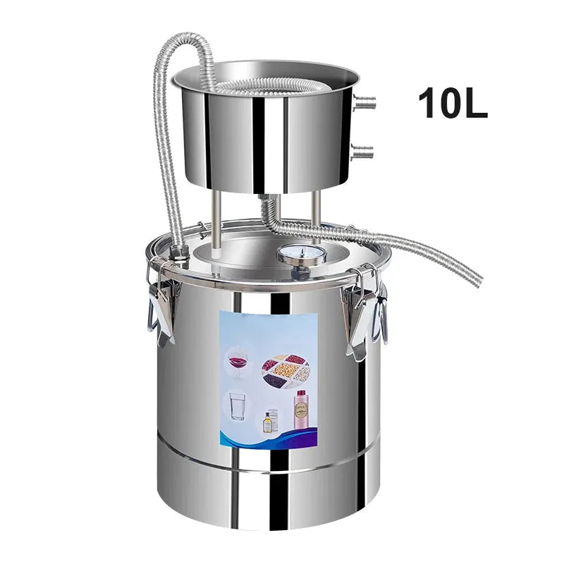 10L Water Alcohol Distiller Stainless Steel DIY Moonshine Equipment for Whisky Wine Still Home Brewing Kit