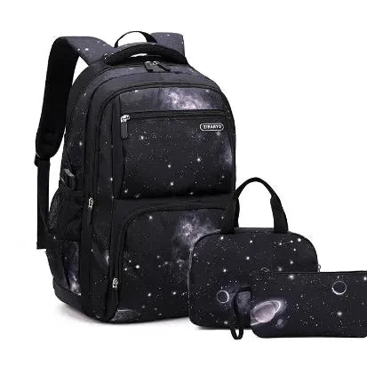 Boy's school backpack for teenager Galaxy School-Bag Backpack with Lunch-Bag for Boys Middle-School Elementary Bookbag for boys