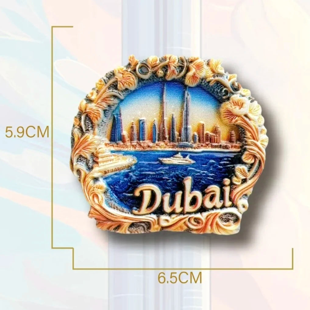 Asia The United Arab Emirates Dubai Resin 3D Fridge Magnets Tourism Souvenir Refrigerator Sticker Handicraft Gift Decoration