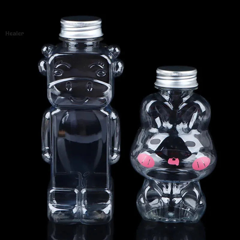 1Pc 350/500ML Homemade Juice Bottles Transparent Pet Juicing Beverage PET Bottle Cold Drink Bottle With Sealed Cap