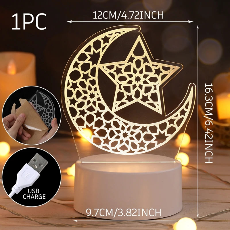 Ramadan Decor Moon Candlestick EID Mubarak Decor 2025 Home Candle Holder Ramadan Kareem Islamic Muslim Party Eid Al Adha Gifts