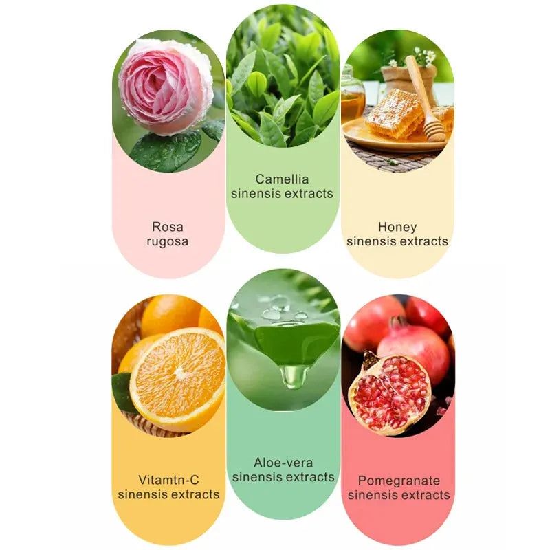 10pcs Vitamin C Facial Masks Beauty Faec Moisturizing Firming Hydrating skincare Rose Honey Aloe Face Mask Skin Care Products