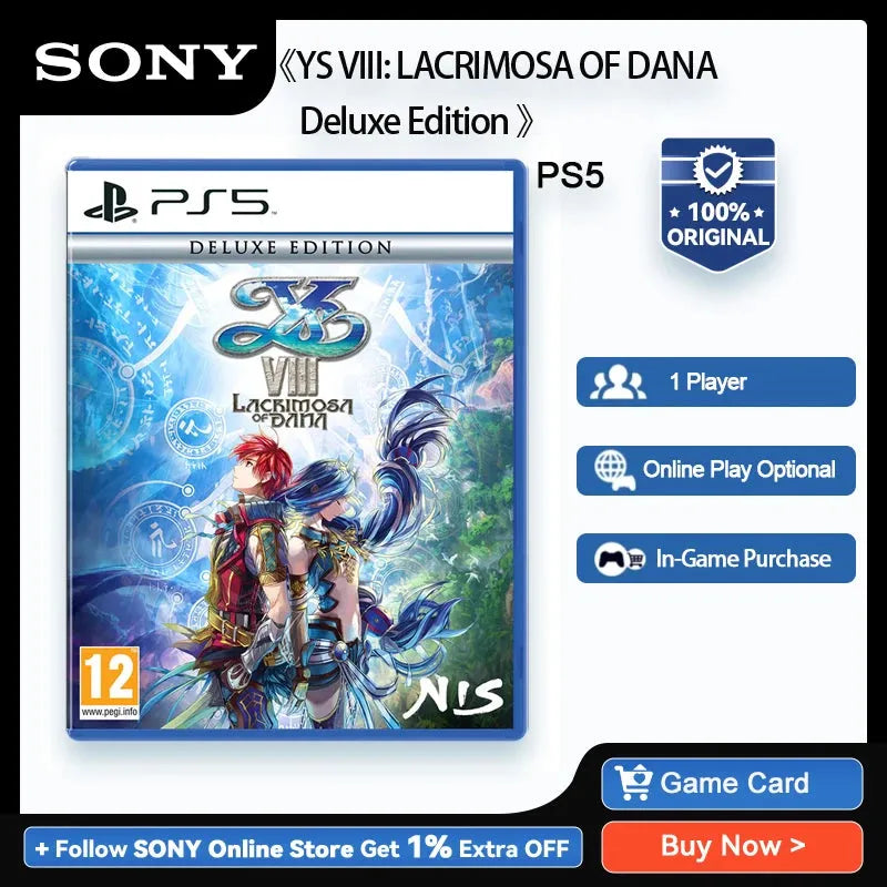 SONY PlayStation 5 YS VIII: LACRIMOSA OF DANA Deluxe Edition PS5 Game Deals for Platform PlayStation5 Game Disks
