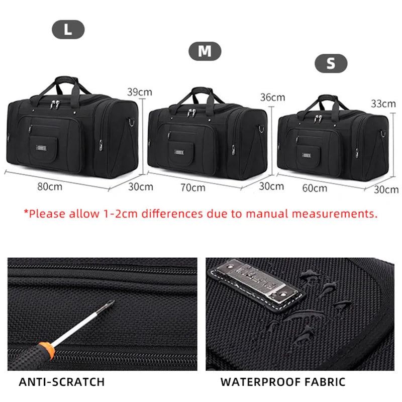 Men Travel Bag Gym Fitness Multi-funcation Detachable Shoulder Strap Handbag Shoes Pocket Traveling Storage Crossbody Bags