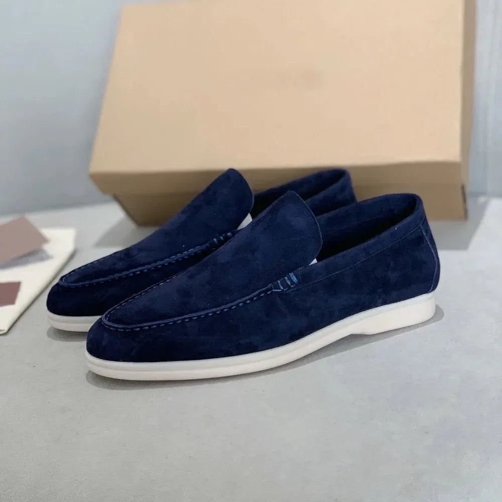 Leather flat bottom casual shoes for Men