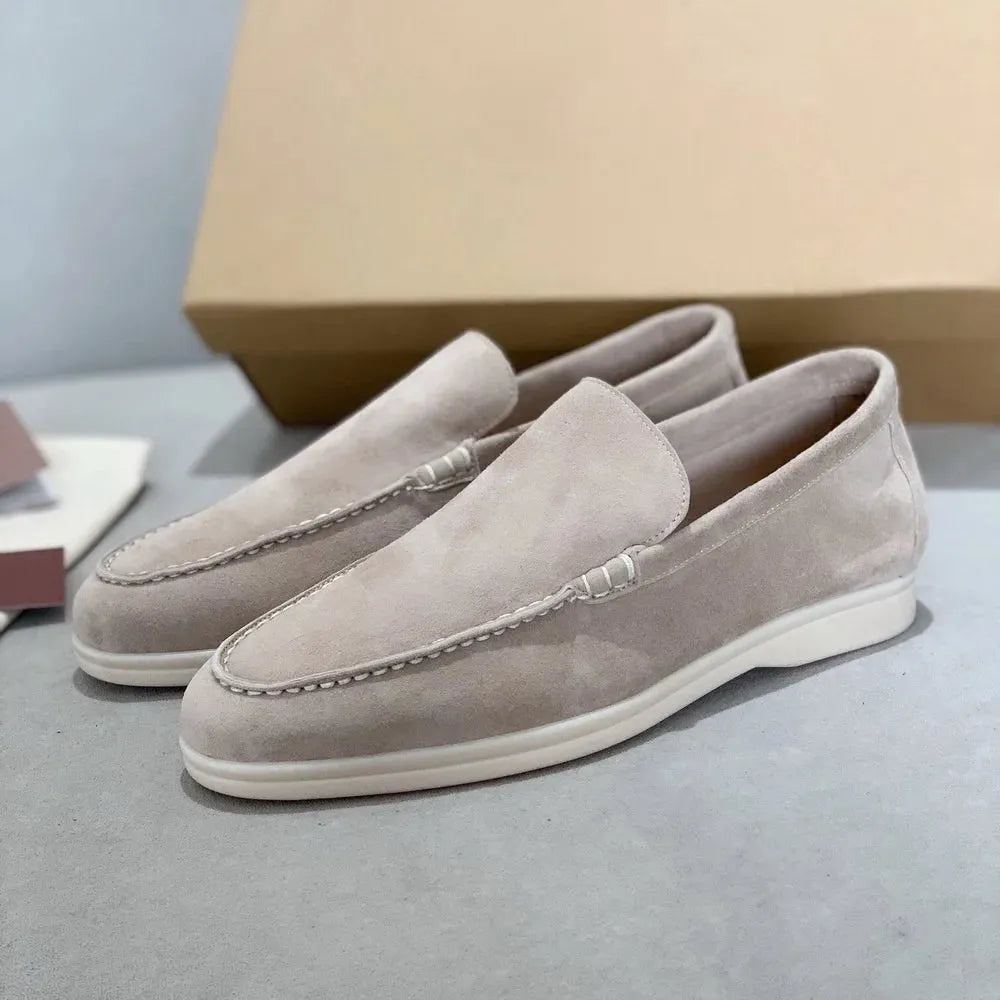 Leather flat bottom casual shoes for Men