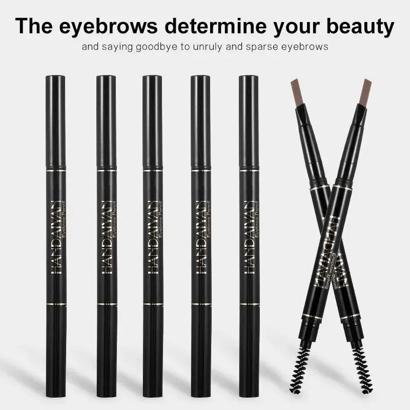 Waterproof Eyebrow Pencil Dark Brown, Premium Eye Brow Pencil Brn with Spoolie Brush, Longwearing for Perfect Brows