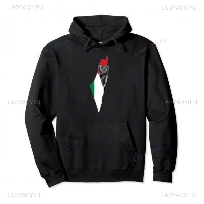 Men Clothing Palestine Pullover Hoodie Autumn and Winter Warm Drop Shoulder Woman Man Sweatshirt Comfortable Sportswear Hoody