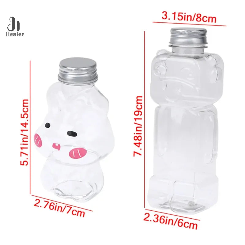 1Pc 350/500ML Homemade Juice Bottles Transparent Pet Juicing Beverage PET Bottle Cold Drink Bottle With Sealed Cap