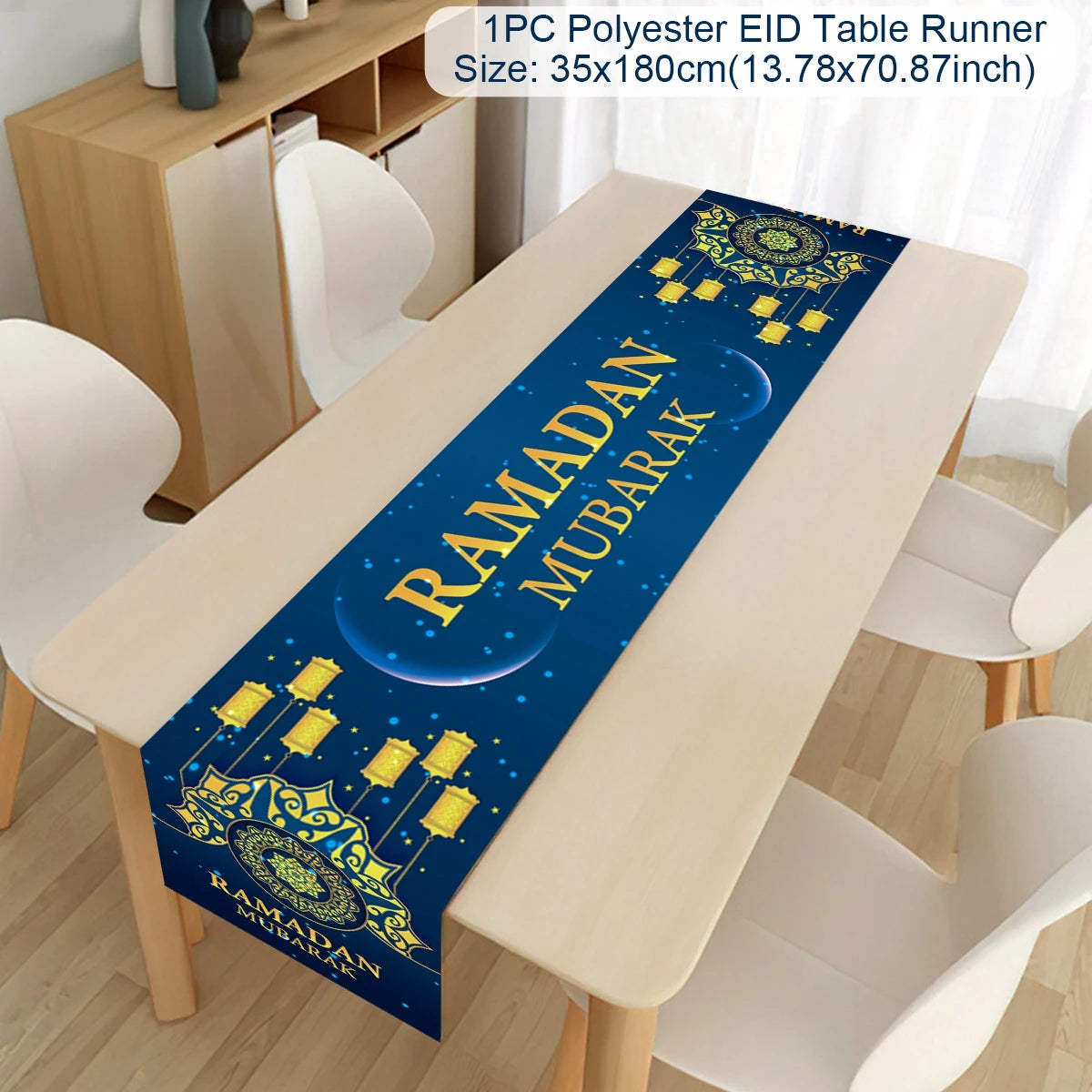 Ramadan Decoration Table Runner EID Mubarak Decor 2024 For Home Tablecloth Ramadan Kareem Islamic Muslim Party Eid Al-Fitr Gifts