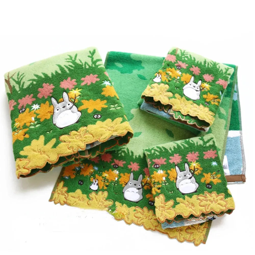 100% Cotton Cute Embroidery Cartoon Towels Bathroom Hand Towel Batrh for Kids Adults Beach