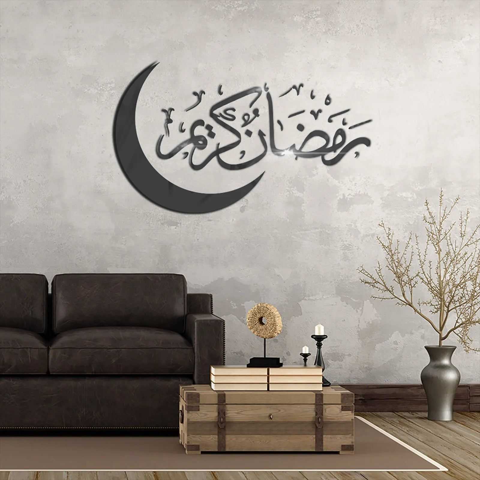 Eid Mubarak Wall Stickers Home Ramadan Decorations 2025 Islamic Ramadan Kareem moon Window Decal Muslim Party Decor Eid Al Adha