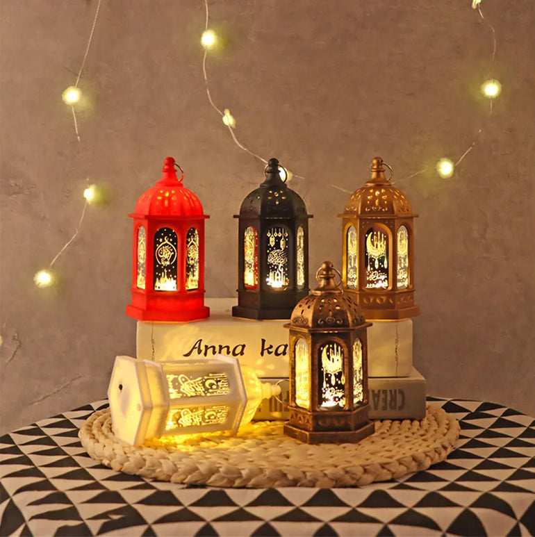 Muslim Ramadan Lantern Decor Ornament EID Mubarak LED Festival Night Light Eid Al Adha Gift Gurbang Ramadan Decoration for Home