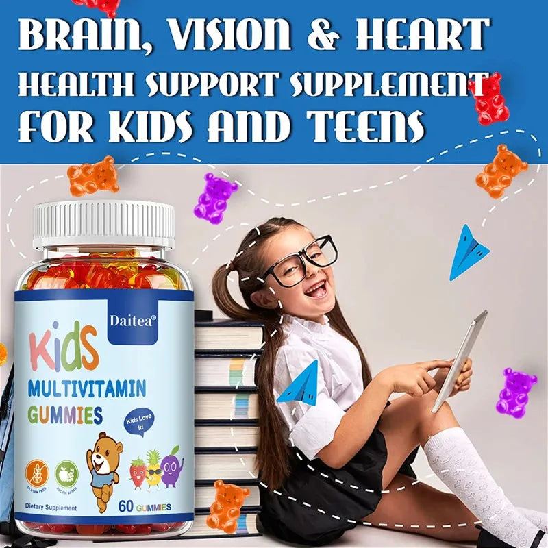 Multivitamin Gummies - Children's heart and brain health, supports bone, teeth, heart health, metabolism