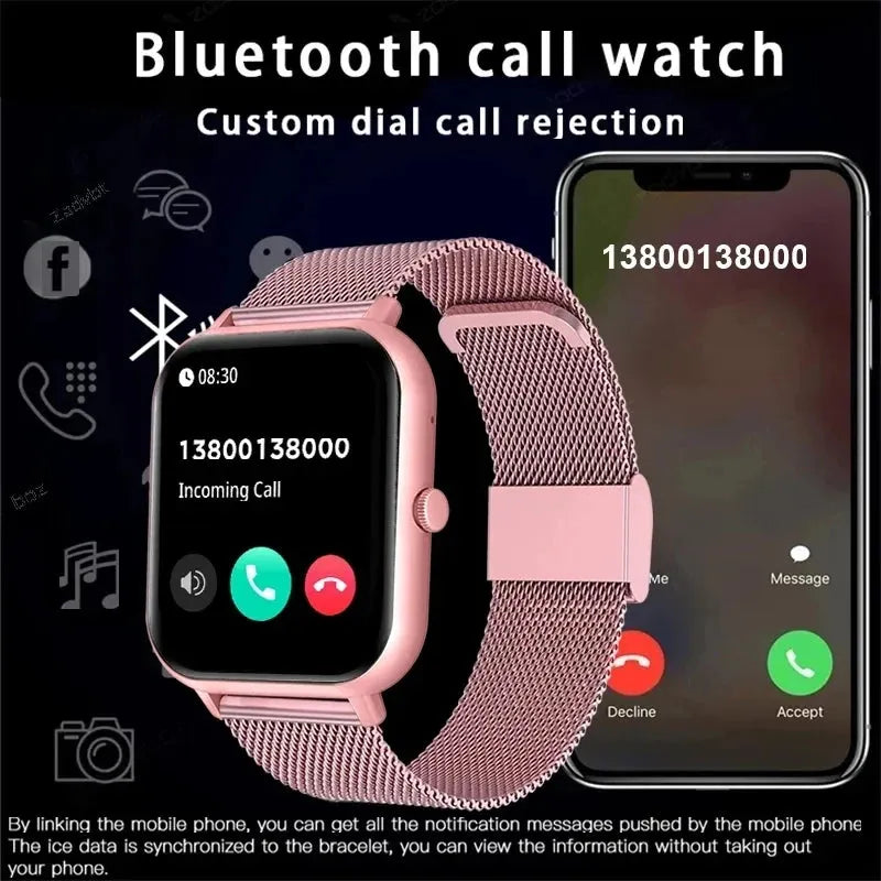 New For Xiaomi Smart Watch Women Custom Dial Smartwatch Men Waterproof Clock Bluetooth Call Watches Full Touch Sports Bracelet