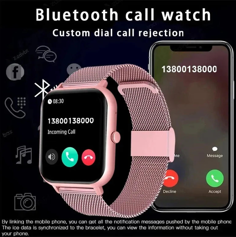 New For Xiaomi Smart Watch Women Custom Dial Smartwatch Men Waterproof Clock Bluetooth Call Watches Full Touch Sports Bracelet