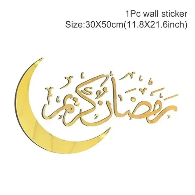 Eid Mubarak Wall Window Stickers Ramadan Decorations for Home 2025 Ramadan Kareem Islamic Muslim Party Decor Eid Mubarak Gifts