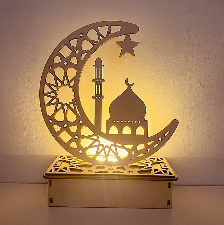 Ramadan Decoration Festival Wooden Moon Star Lights Deco Bedroom Decoration Ramadan 2023 Ramadan Party Lighting Decorative Lamps