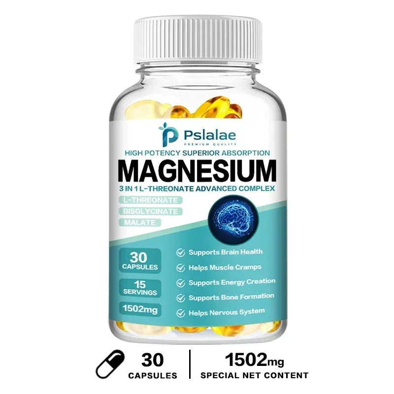 Magnesium L-Threonate Capsules - Supports Focus, Memory & Learning Brain Health Supports Quality of Sleep