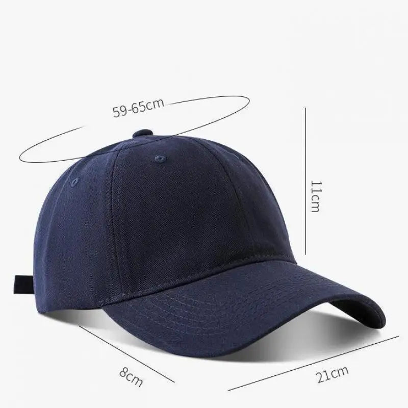 Big Head Soft Top Baseball Cap For Men Women Cotton Solid Deep Top Black Hat Trucker Dad Caps Sports Snap Back Bone Gorra Hombre