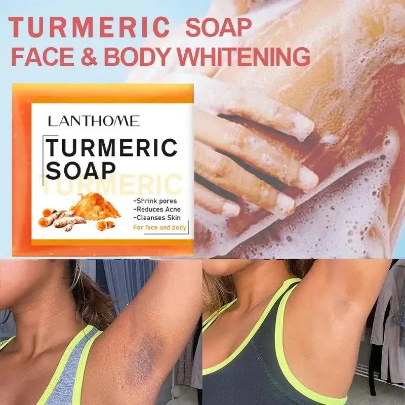 Turmeric Soap Face Cleansing Anti Acne Whitening Skin Lightening Face Remove Pimples Dark Spots Lightening Ginger Handmade Soap