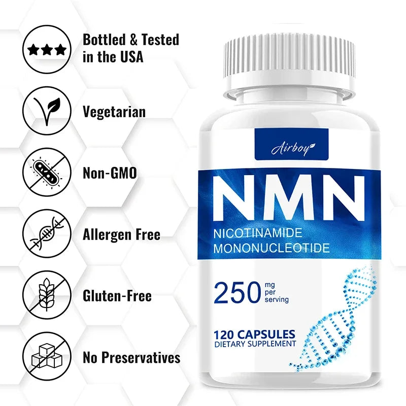 NMN Nicotinamide Mononucleotide - Supports Cell Repair and Growth, Reduces Wrinkles and Increases Skin Elasticity