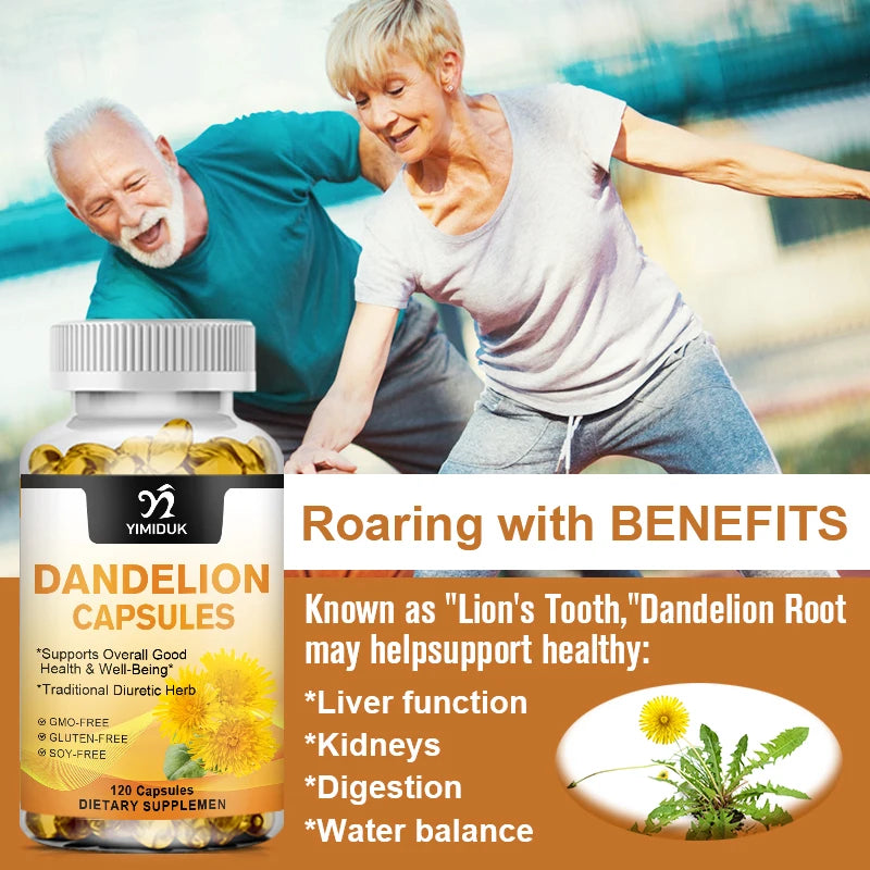 Dandelion Root Extract Capsules for Liver Detox Protection Liver Support Strong Immune System, Normal Blood Pressure & Sugar