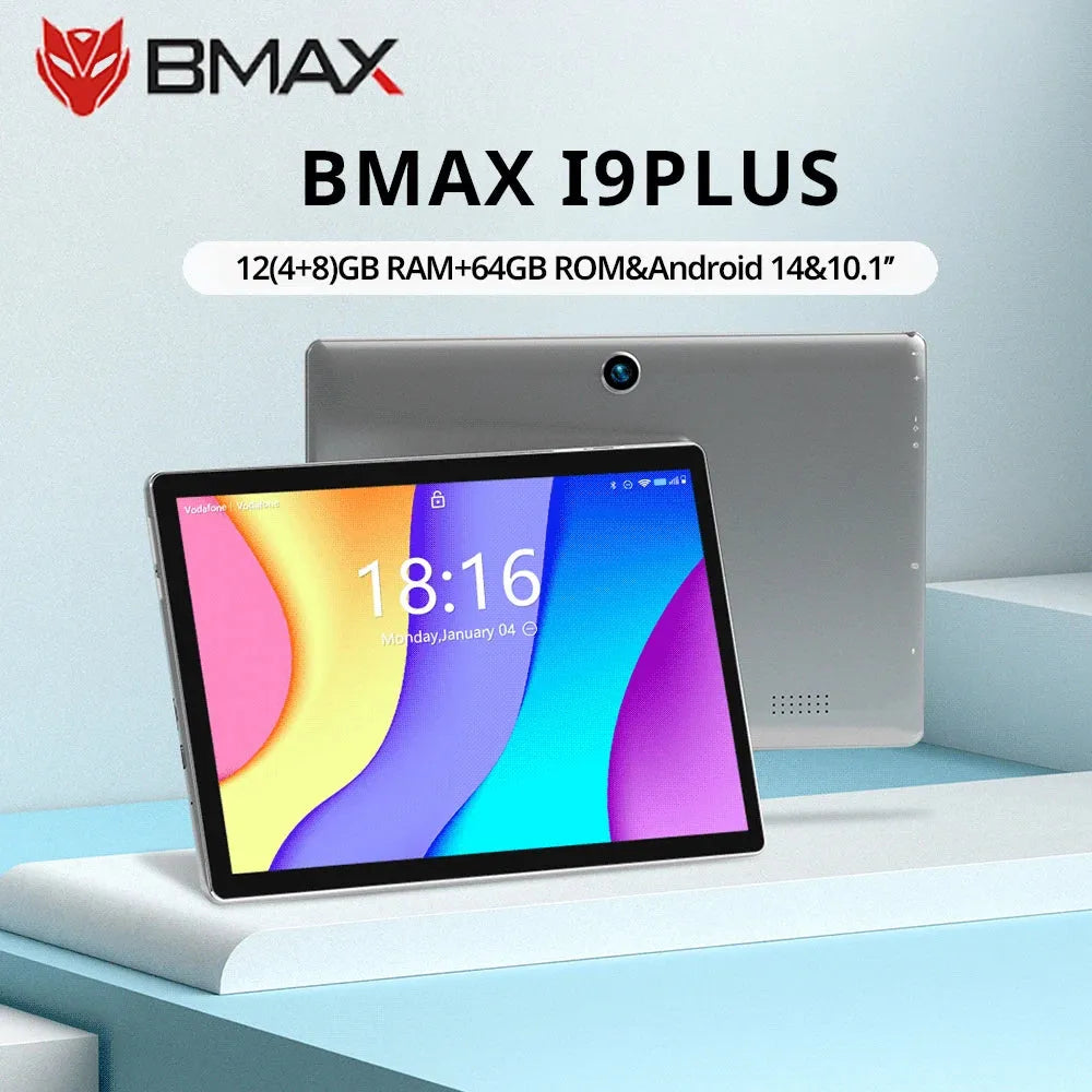 BMAX Kids Tablet I9 Plus Android 14 GPU G522EE 8GB RAM 64GB ROM 10.1 Inch Allwinner RK3562 Quad Core Port Tablets PC WIFI 6