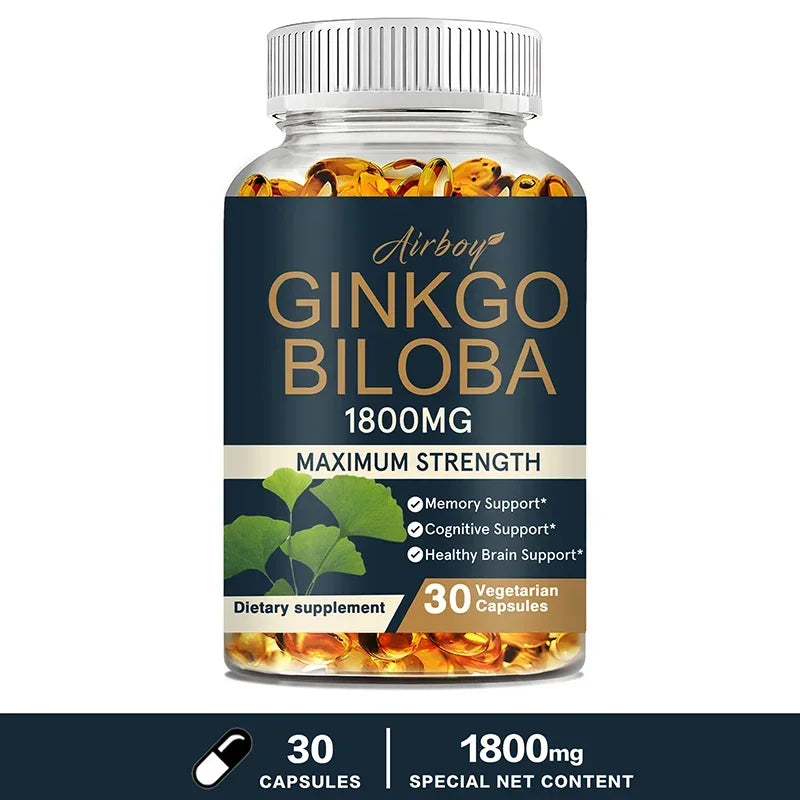 Ginkgo Biloba - Helps Maintain Brain Power, Energy, Memory, Concentration, Anti-Fatigue, Antioxidant