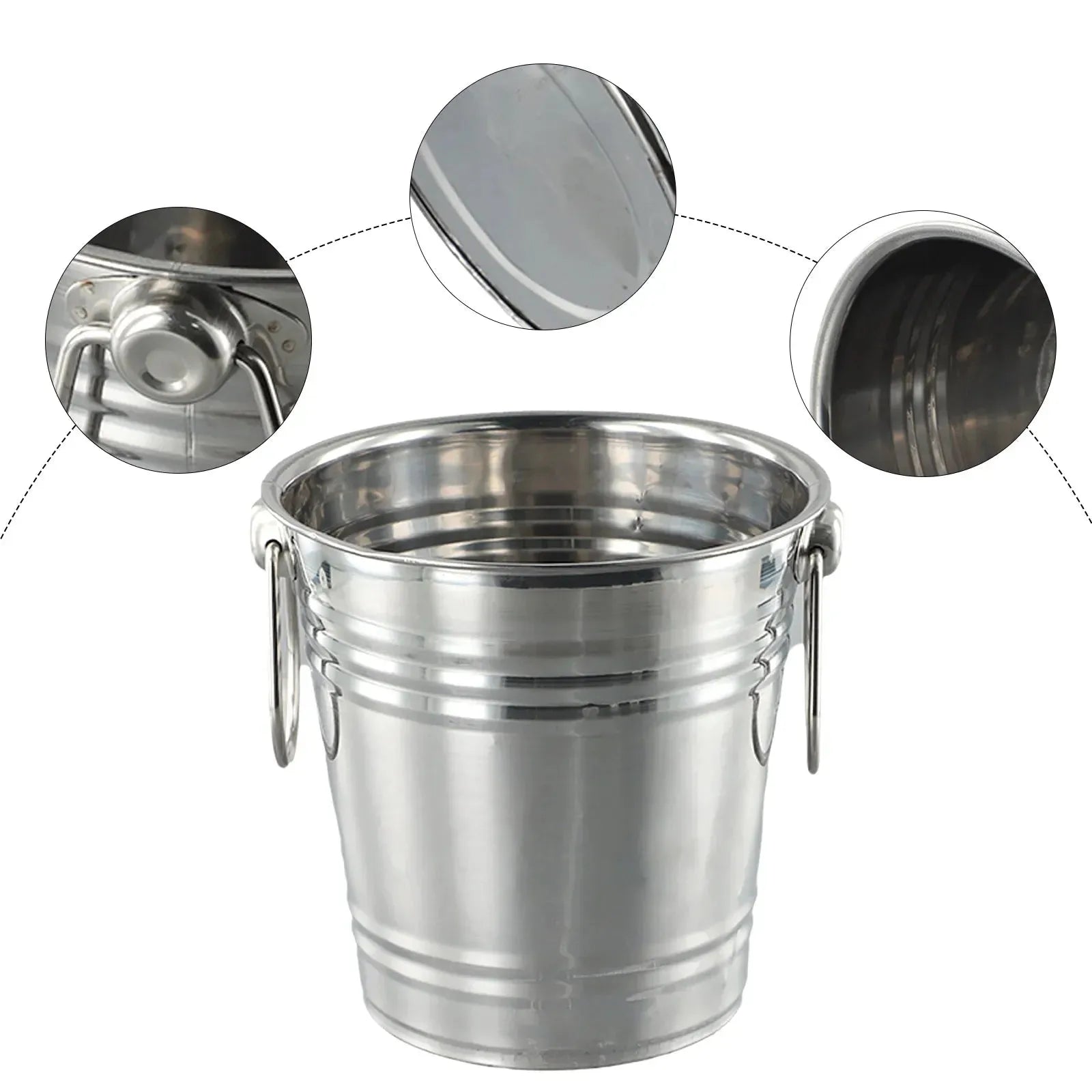 Beer Cooling Bucket Bar Utensils Champagne Beer Bucket Ice Maker Stainless Steel Wine KTV Bar Kitchen Party