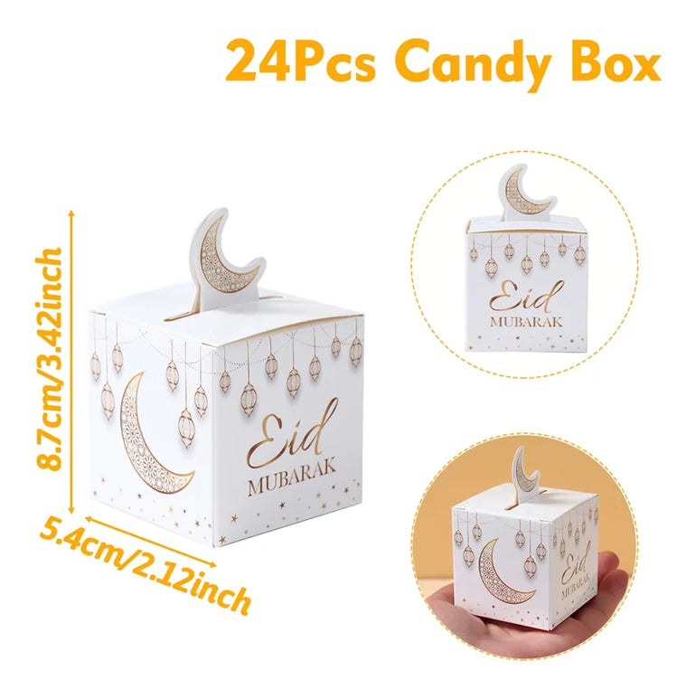 EID Mubarak Decor Triangle Candy Boxes Ramadan Decor 2025 Gift Box Ramadan Kareem Islamic Muslim Party Eid Al Adha Gifts