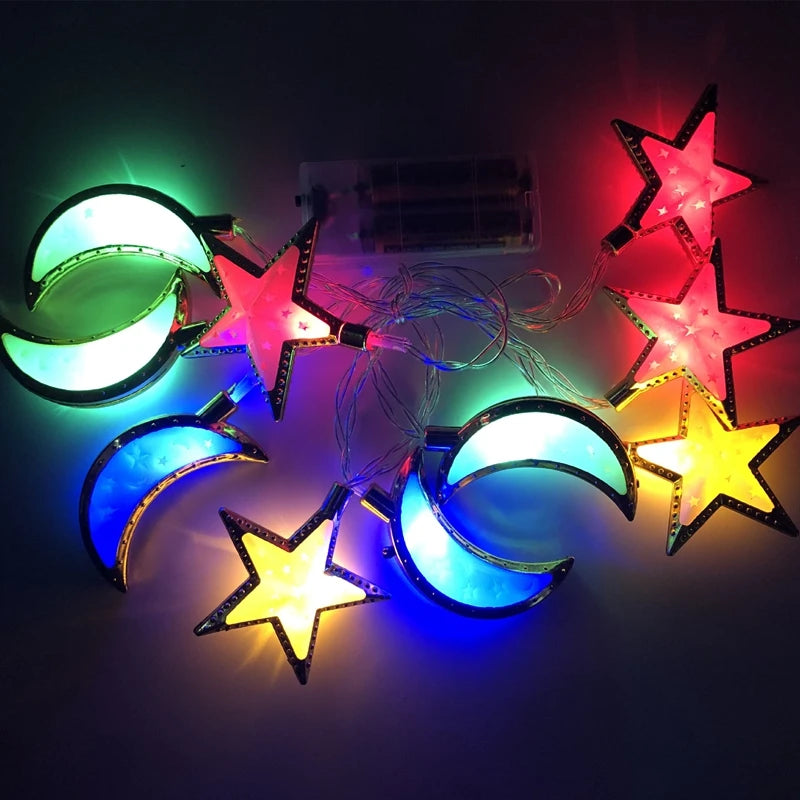 Ramadan Decoration Plastic Lantern Led String Lights Ramadan Kareem Decor Eid Mubarak Gift Al-Fitr Eid Festival Party Supplies