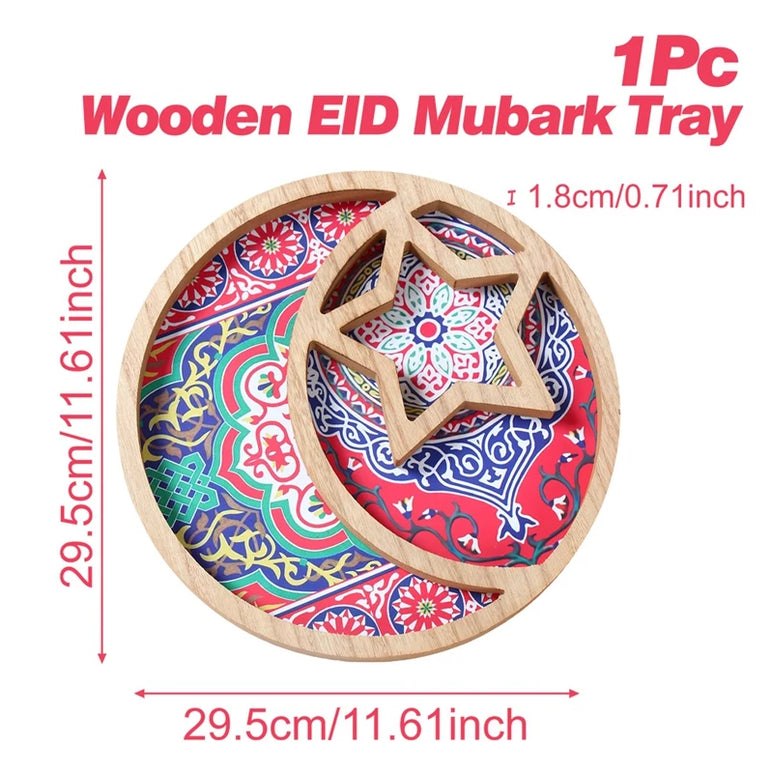 Wooden Pendant EID Mubarak 2025 Ramadan Decoration For Home Kareem Ramadan And Eid Decor Eid AL Adha Islamic Muslim Decor