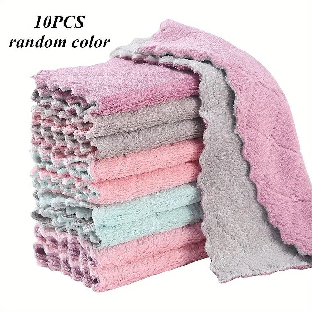 10/20pcs Kitchen Towels And Dishcloths Rag Set Small Dish Towels For Washing Dishes Dish Rags For Cooking Baking-Random Color