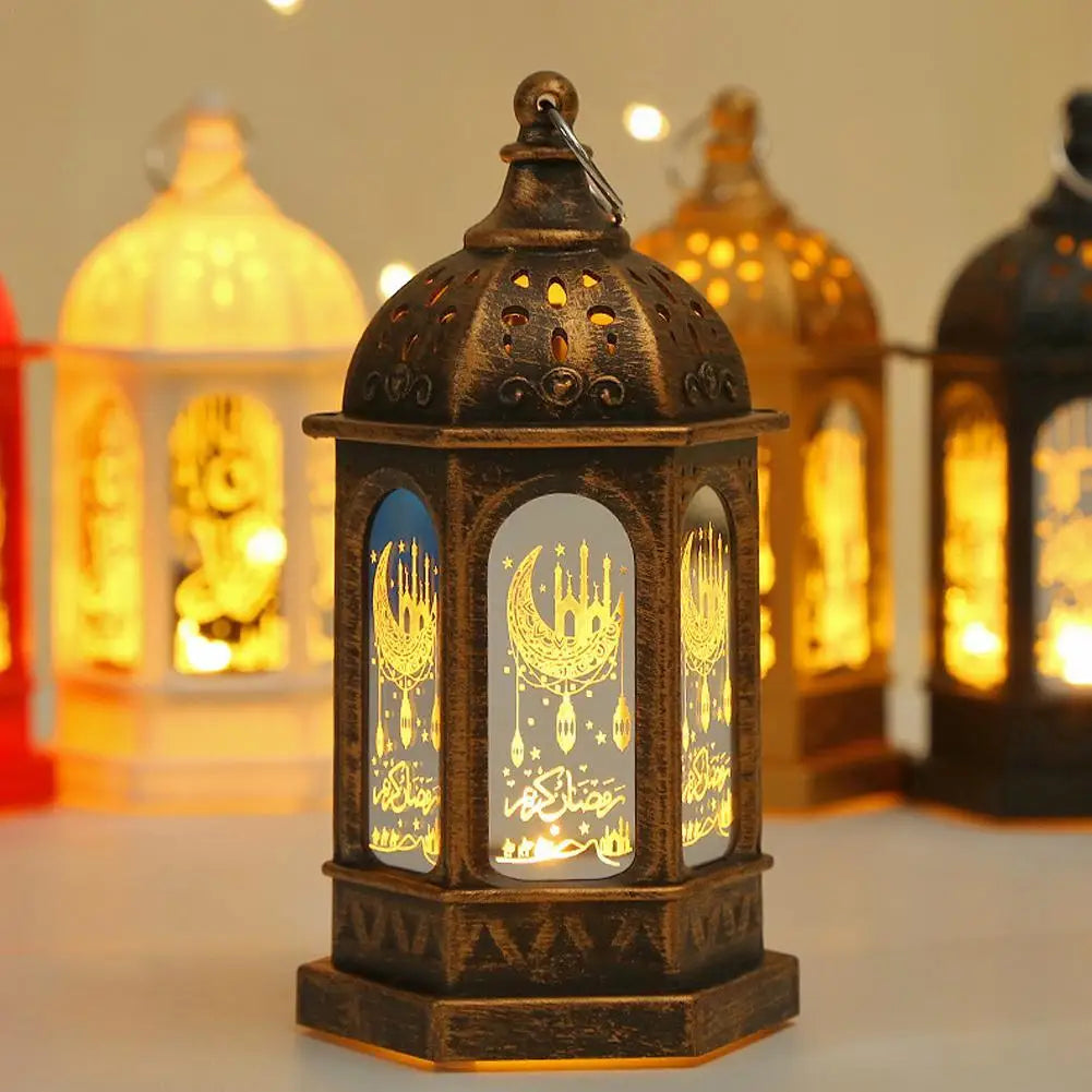 Muslim Ramadan Lantern Decor Ornament EID Mubarak LED Festival Night Light Eid Al Adha Gift Gurbang Ramadan Decoration For Home